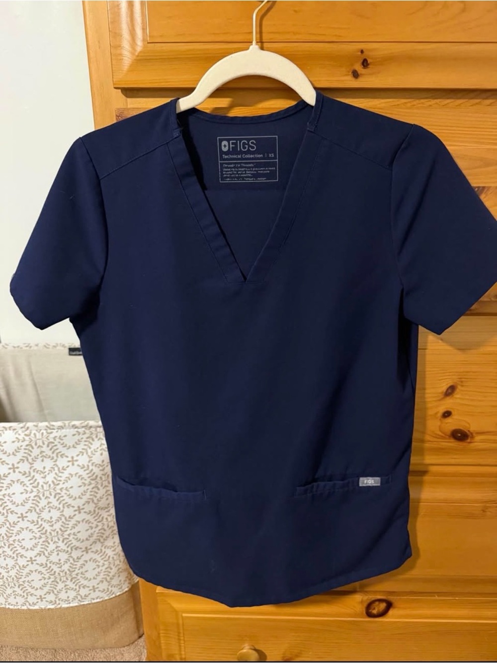 Figs Navy Scrub Top